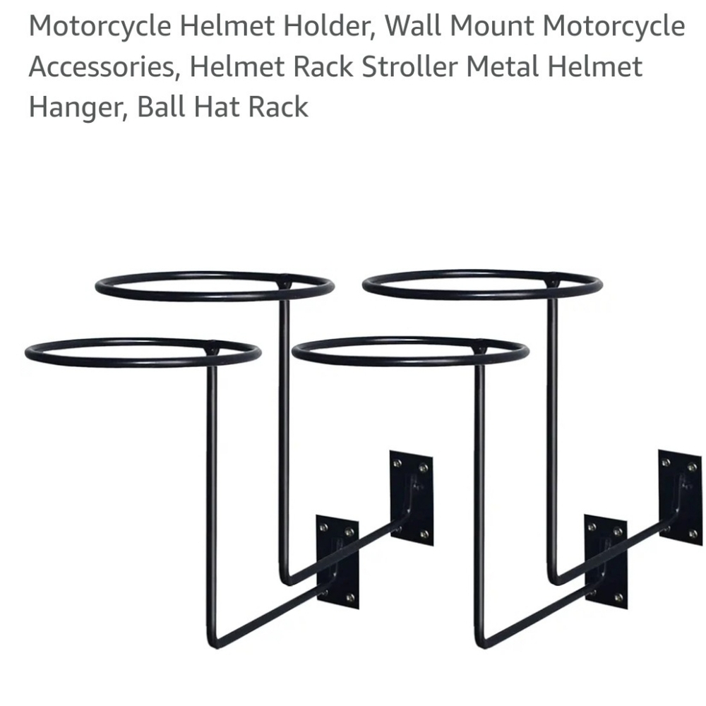 Motorcycle Helmet Holder- 3 pack wall mounts
